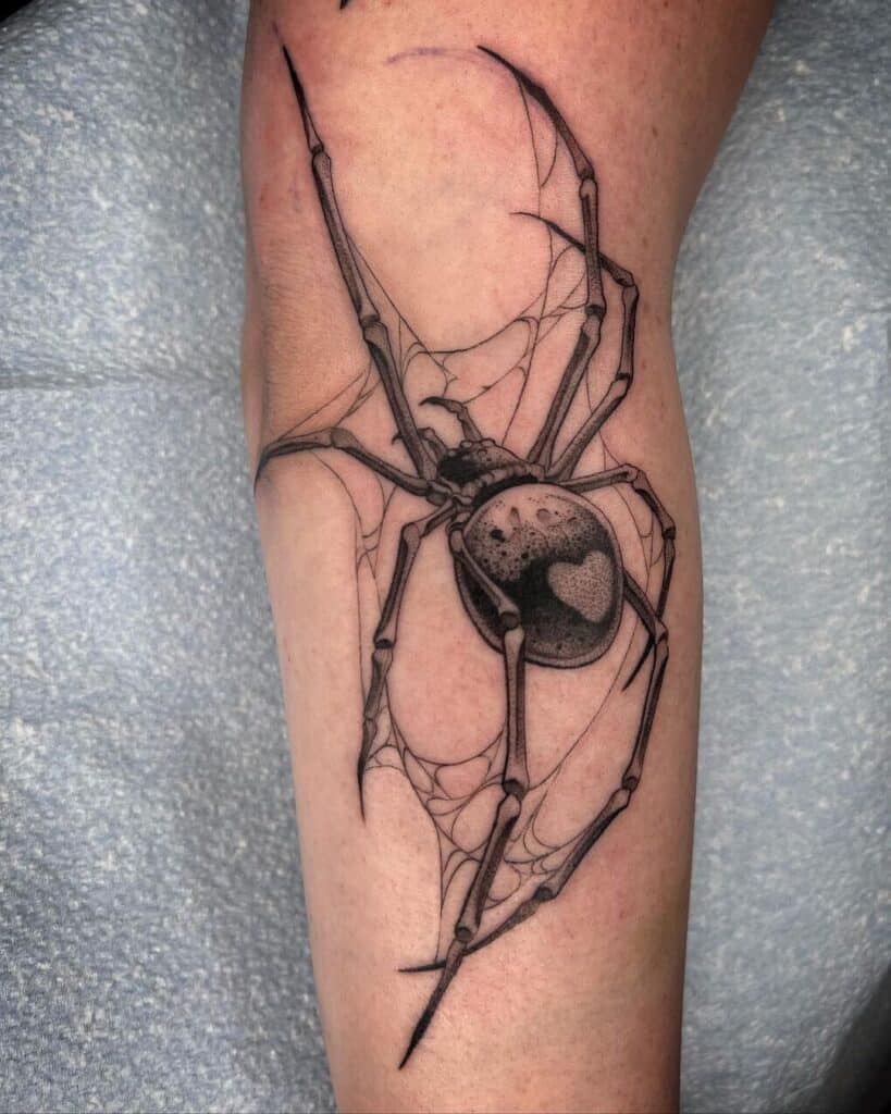 Spinne und Netz-Tattoo