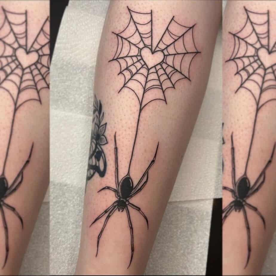 Spinne und Netz-Tattoo