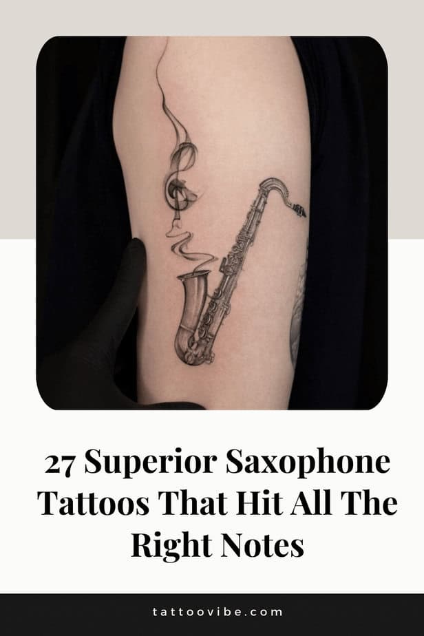 27 Überragende Saxophon-Tattoos, die alle richtigen Töne treffen
