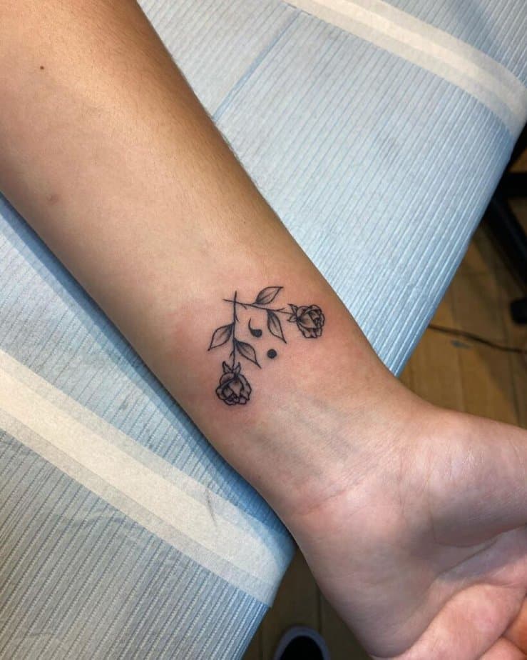 Blume Semikolon Tattoo