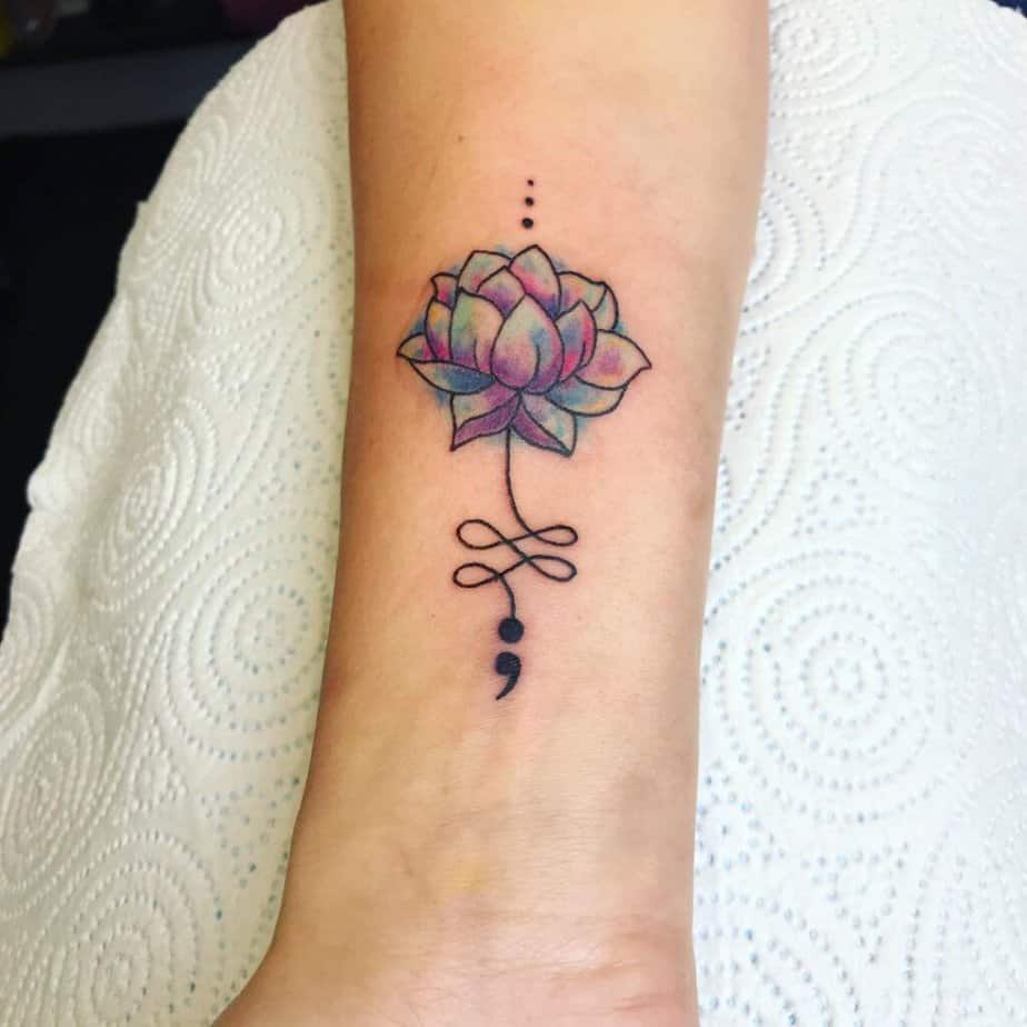 Blume Semikolon Tattoo