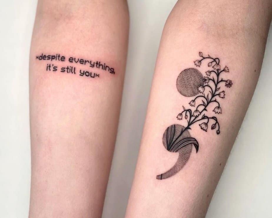 Einzigartige Semikolon-Tattoos