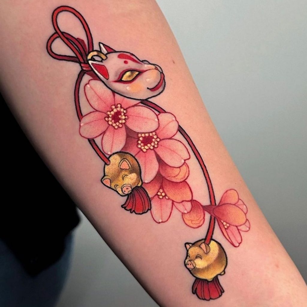 Anime-Kirschblüten-Tattoos
