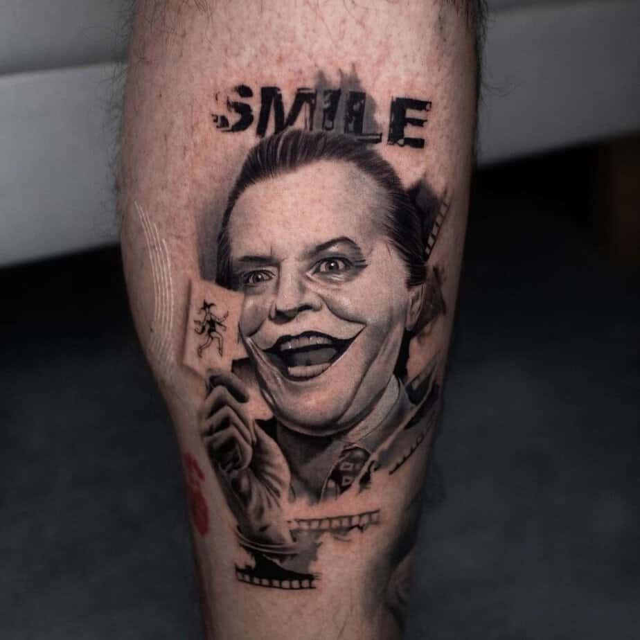 17. Jack Nicholsons Joker auf der Rückseite des Beins