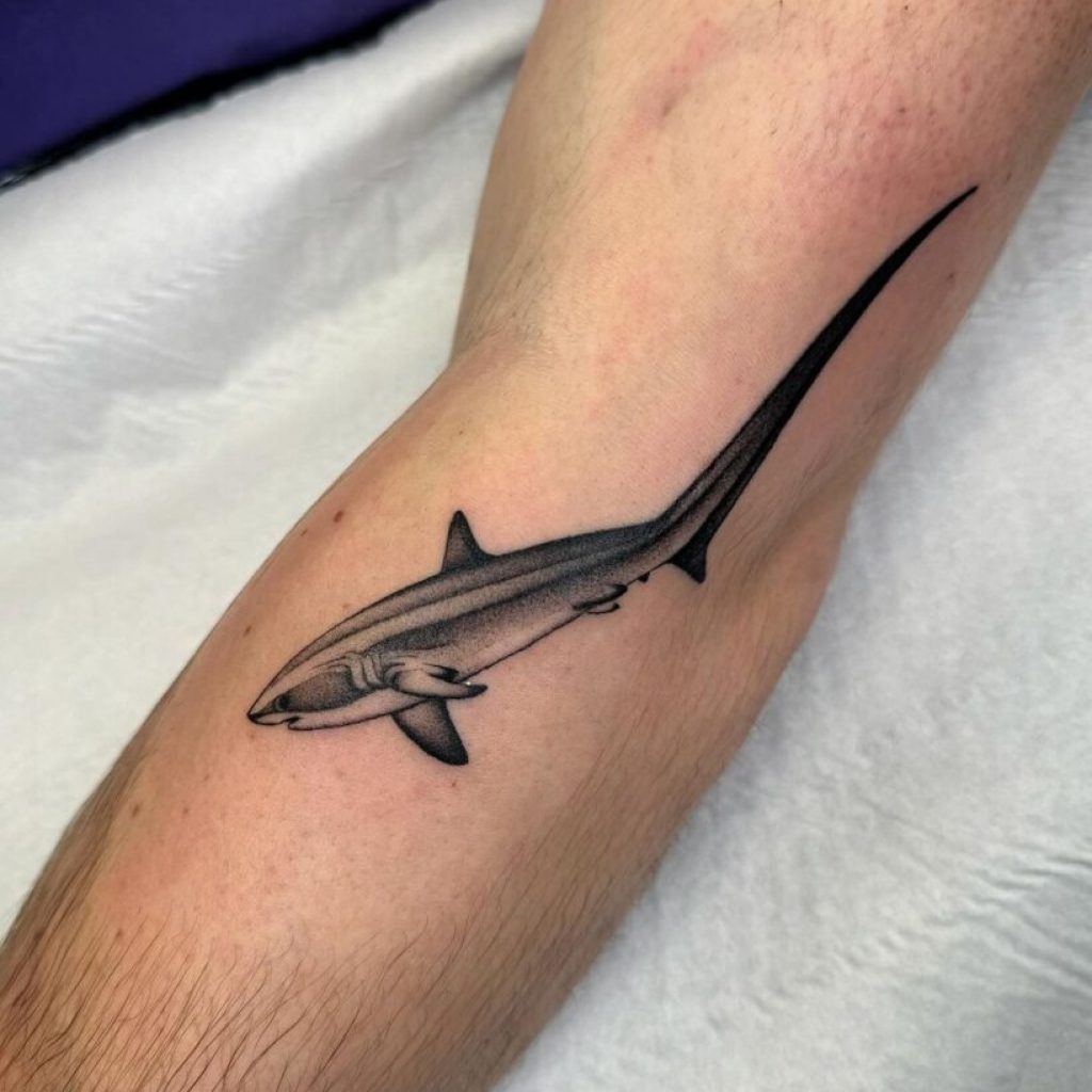 Ein Fuchshai-Tattoo