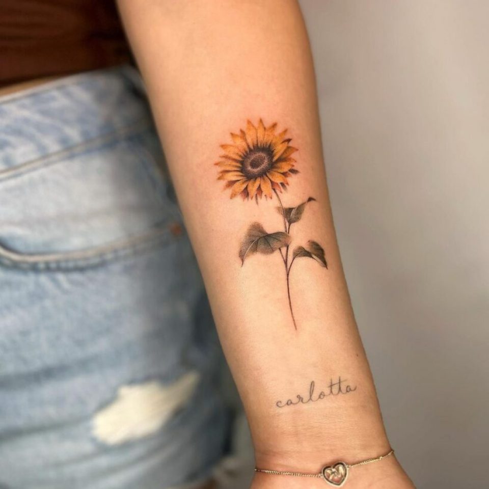 Luxus Sonnenblume Tattoo Filigran Bilder