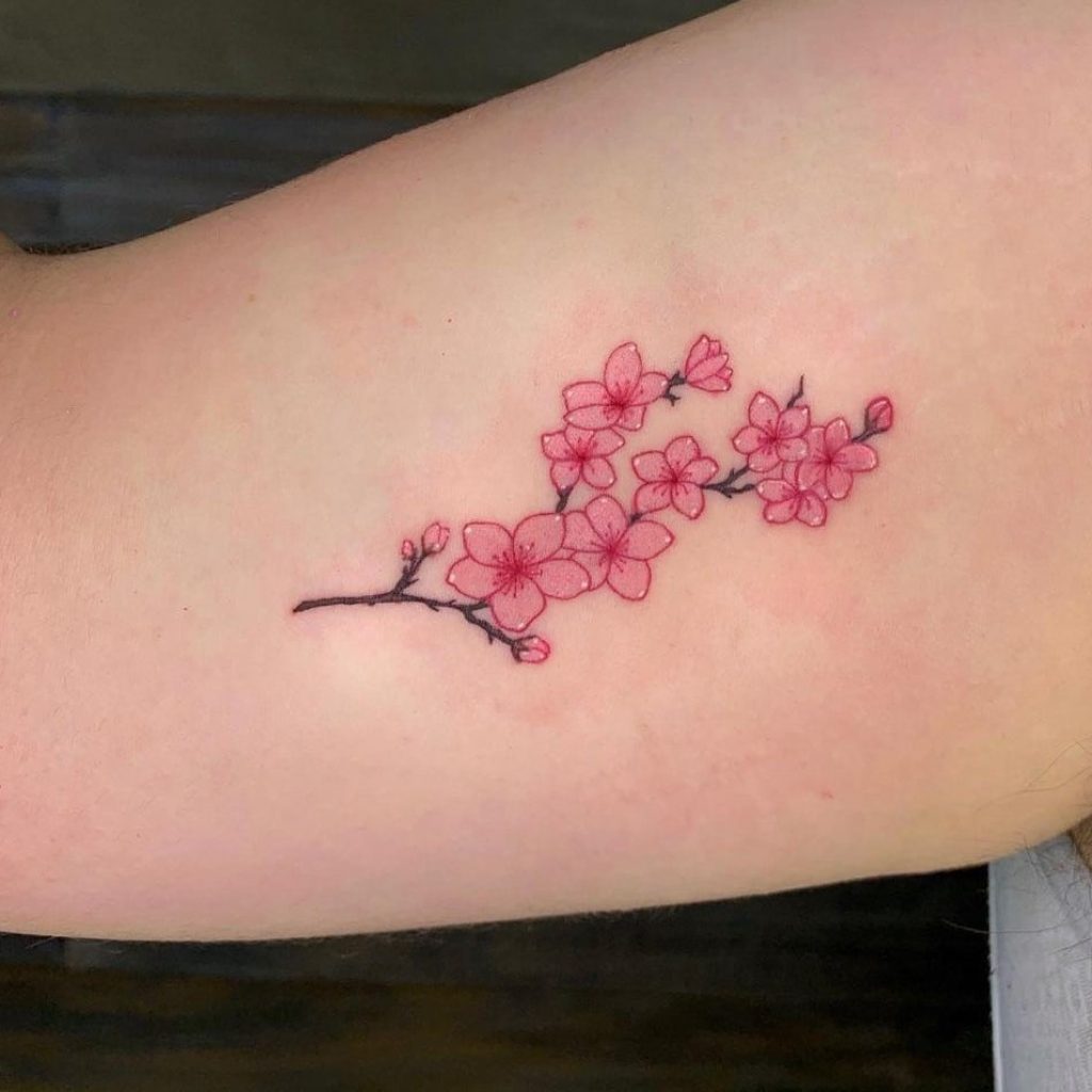 Einfache Kirschblüten-Tattoos