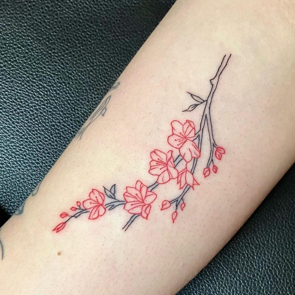 Einfache Kirschblüten-Tattoos
