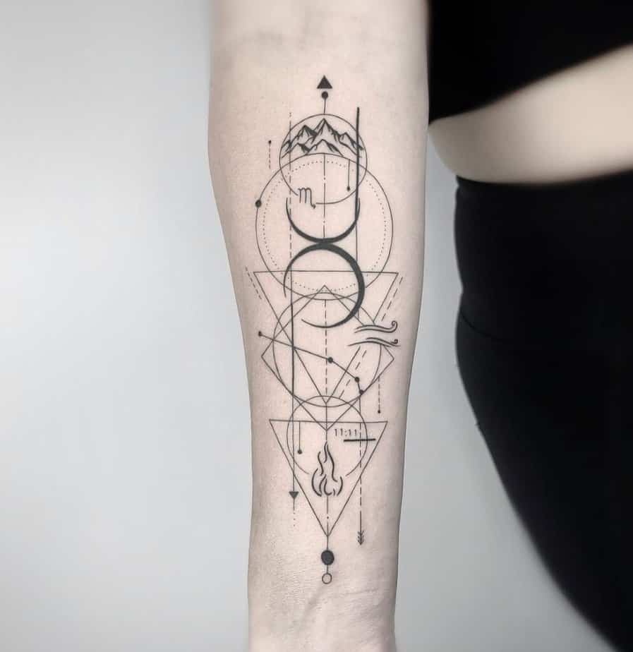 25 Beispiele für geometrische Tattoo-Designs
