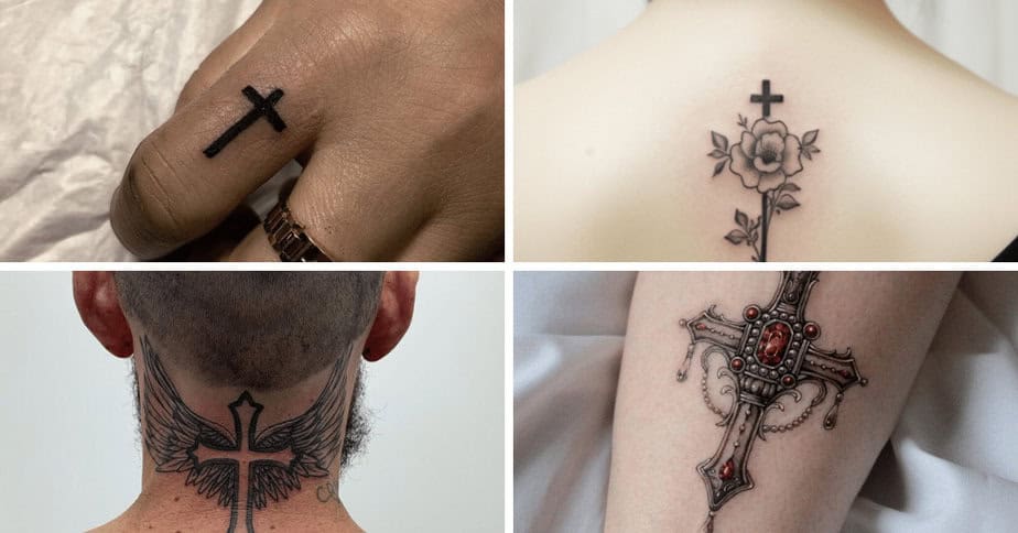 26 Einfache Kreuz-Tattoo-Designs als Ode an Ihren Glauben