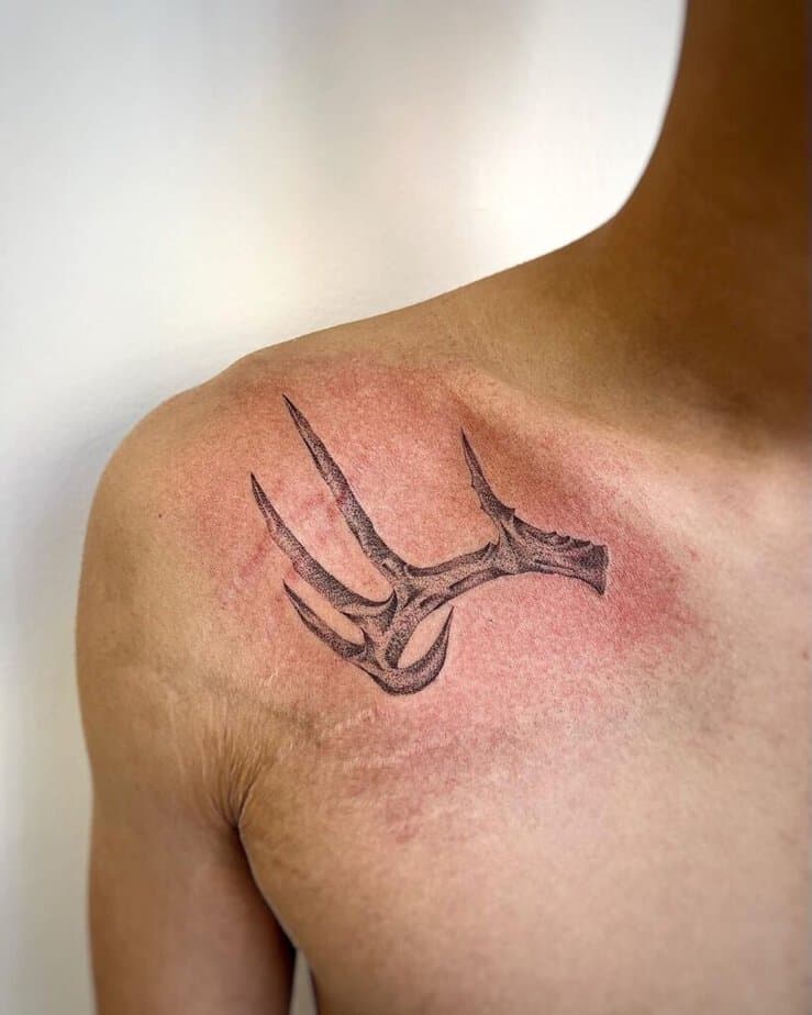 14. Ein Hirschgeweih-Tattoo 