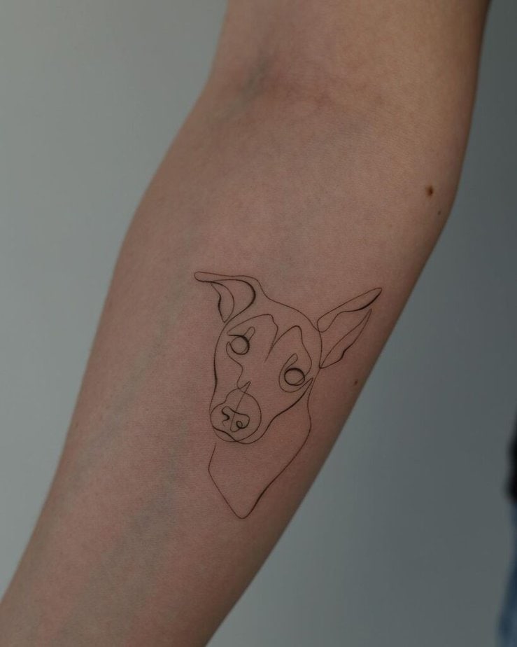 13. Ein Line-Art-Tattoo Ihres vierbeinigen Freundes 