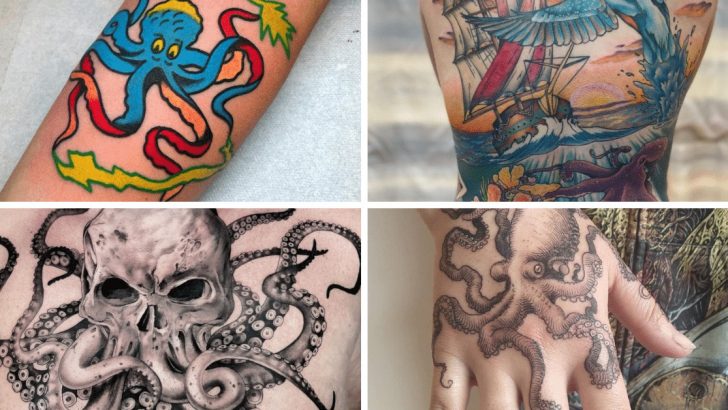Elegante Oktopus Tattoo Designs für Inspiration: 24 Optionen