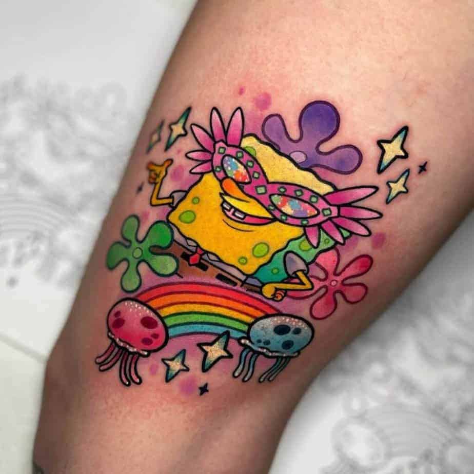 17. Ein Tattoo des fabelhaften SpongeBob