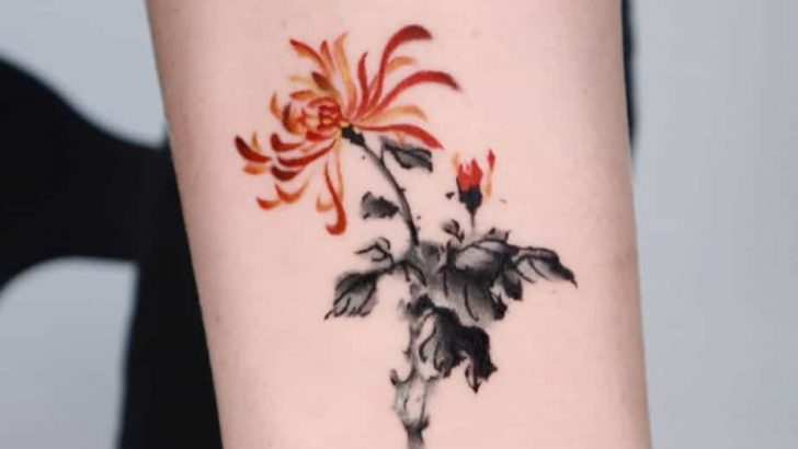 20 auffällige Chrysanthemen-Tattoos, die Farbe in dein Leben bringen