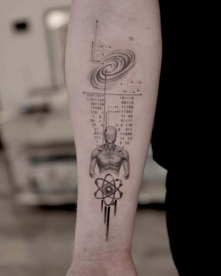 17. Ein Wissenschafts-Tattoo auf dem Unterarm