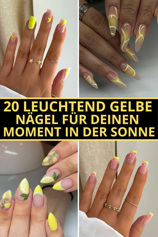 20 leuchtend gelbe Nägel für deinen Moment in der Sonne