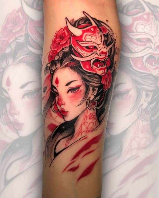 11. Geisha-Masken-Tattoo