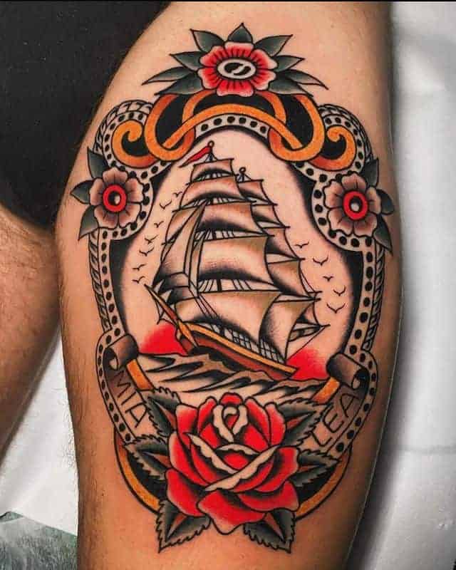 2. Traditionelles Schiffs-Tattoo