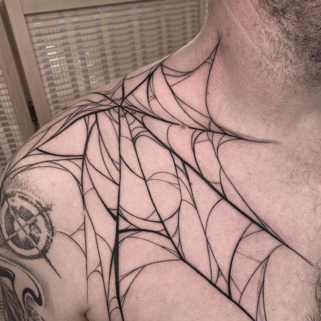 Feinmaschiges Spinnennetz