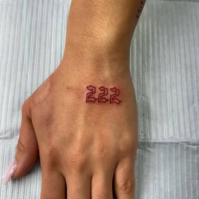 16. Hand 222 Tattoo
