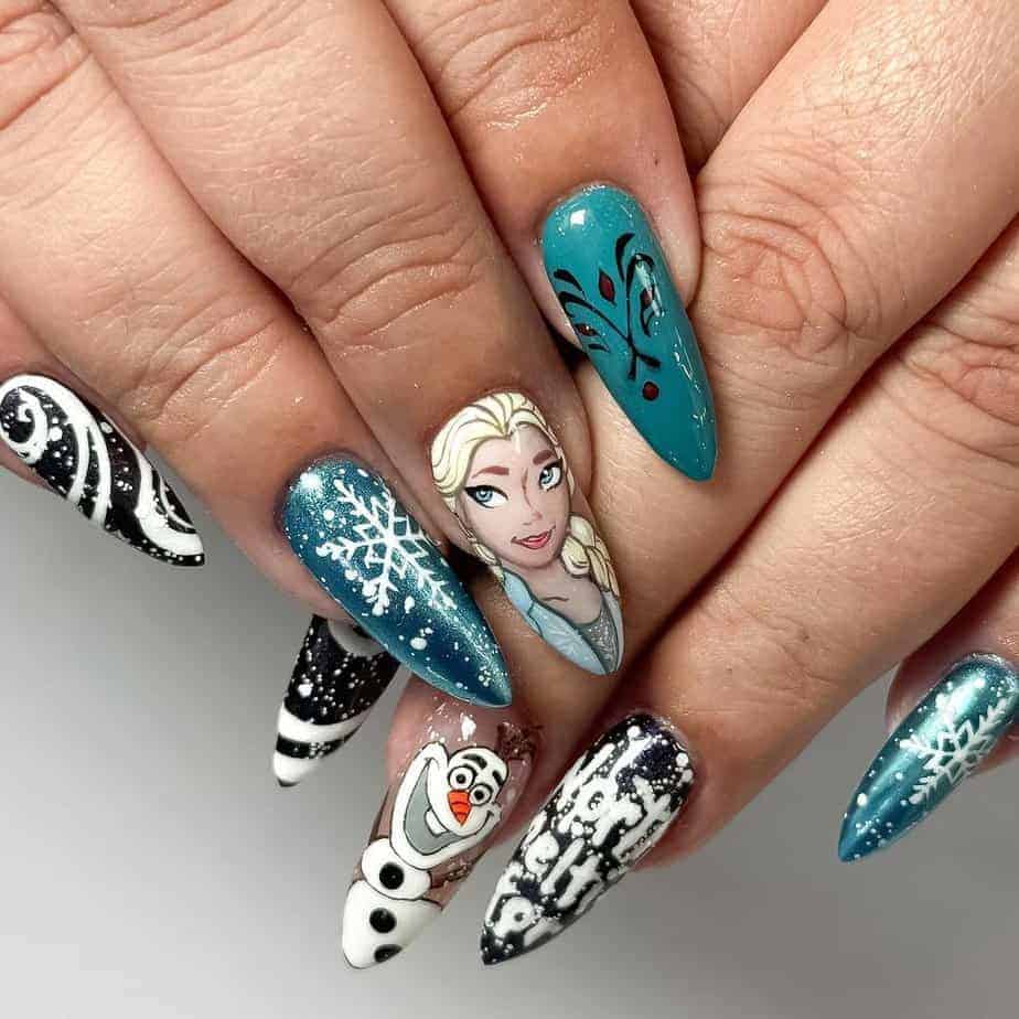 1. Von Frozen inspirierte Nägel