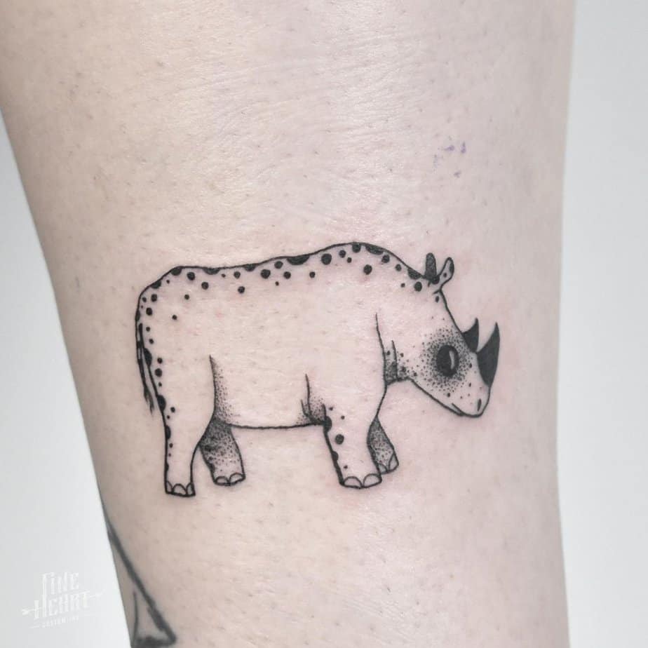 12. Süßes Rhinozeros-Tattoo