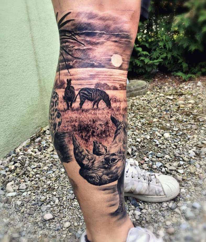 13. Realistisches Safaritattoo