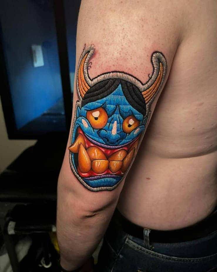 17. Hannya Stickerei-Tattoo