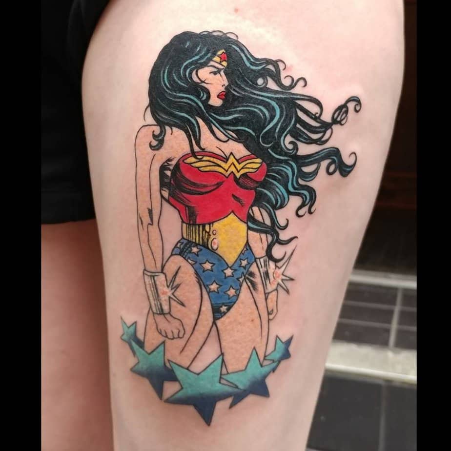 1. Verblüffendes Wonder Woman-Tattoo