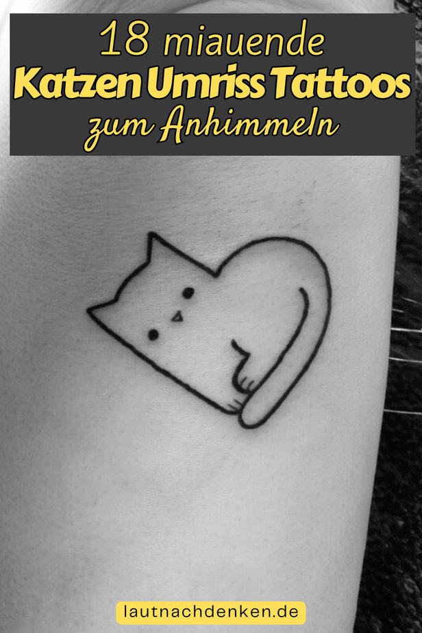 18 miauende Katzen-Umriss-Tattoos zum Anhimmeln
