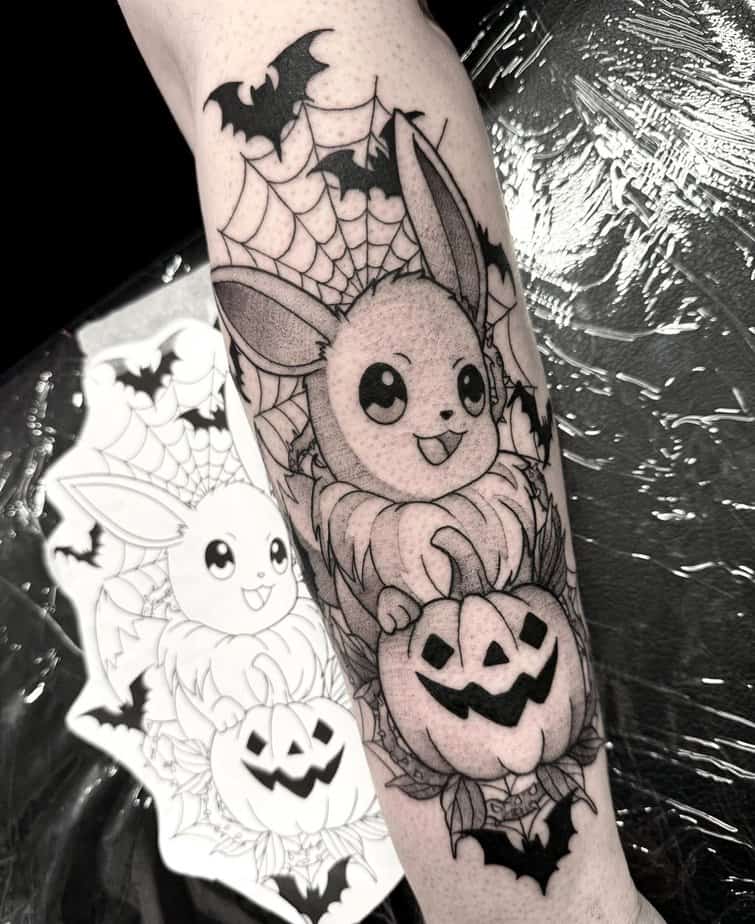 7. Halloween Eevee Tattoo