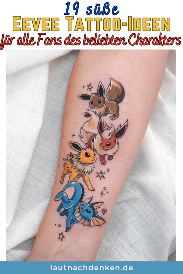 19 süße Eevee Tattoo-Ideen für alle Fans des beliebten Charakters