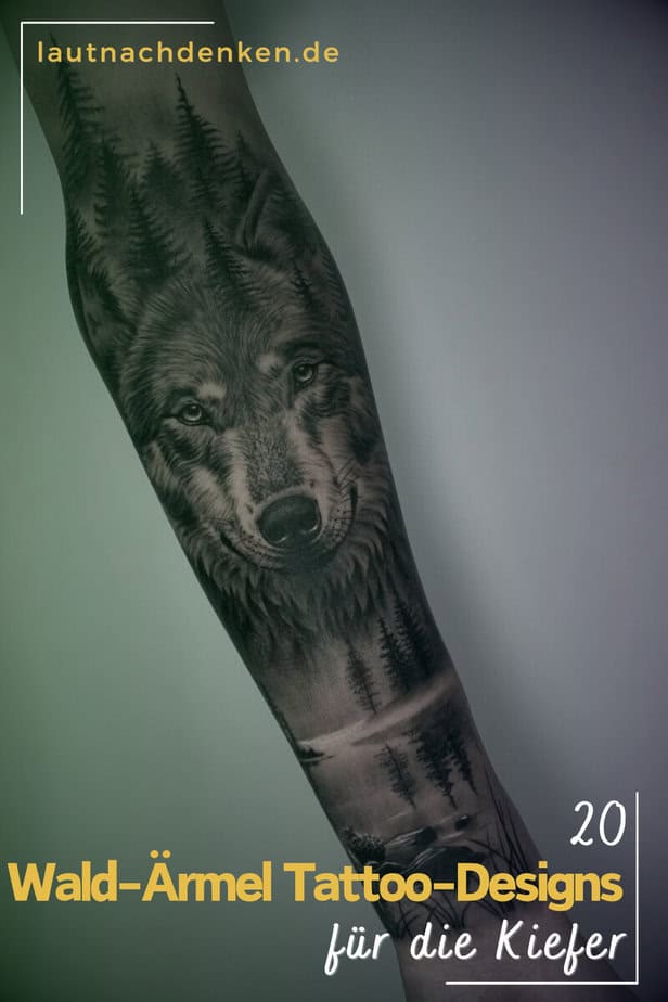 20 Wald-Ärmel-Tattoo-Designs für die Kiefer
