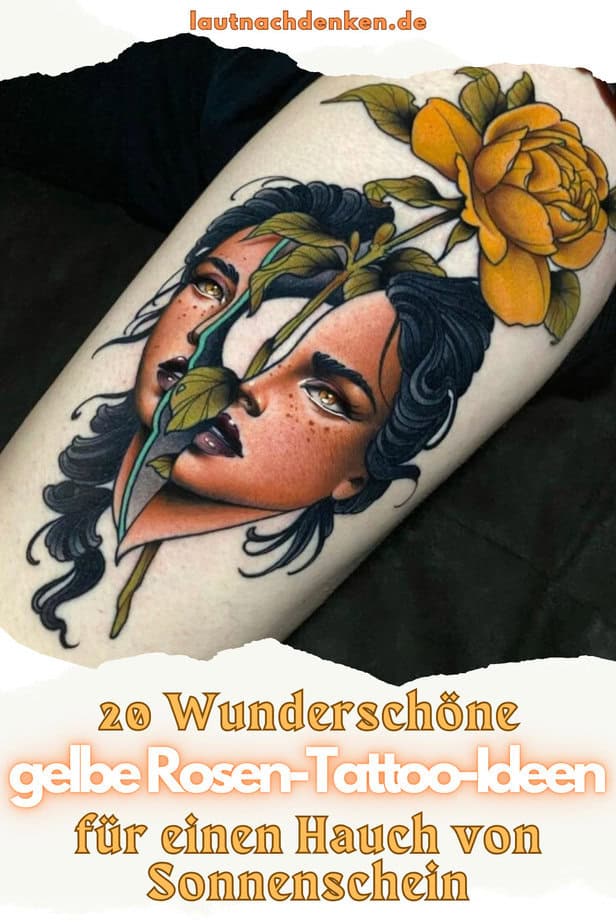 20 Wunderschöne gelbe Rosen-Tattoo-Ideen für einen Hauch von Sonnenschein