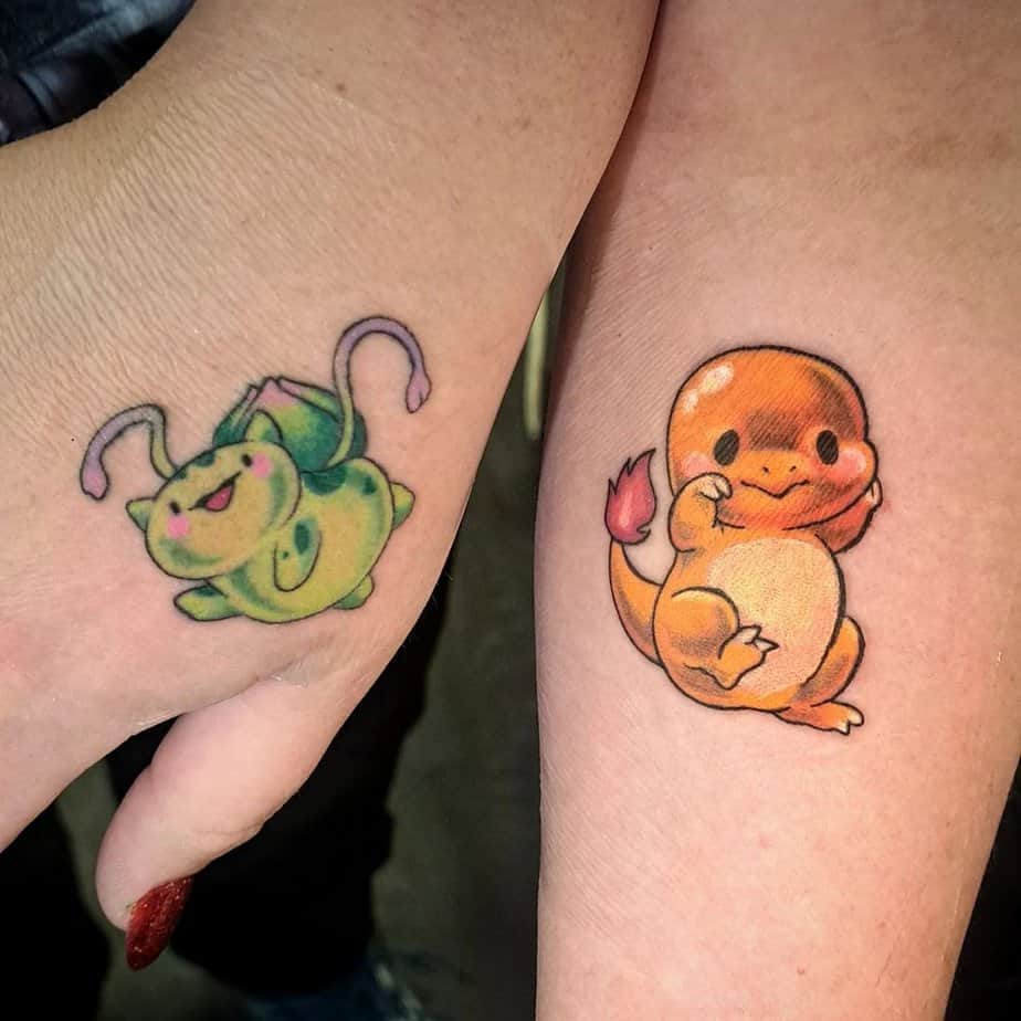 10. Passende Pokémon-Tattoos