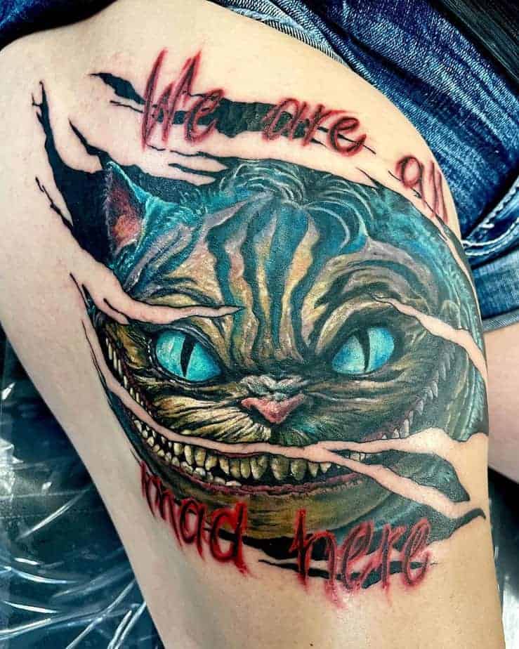 4. Dunkles Tattoo der Cheshire Cat