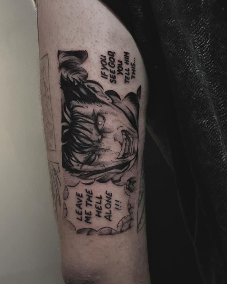 16. Berserk-Tattoo mit einem Zitat