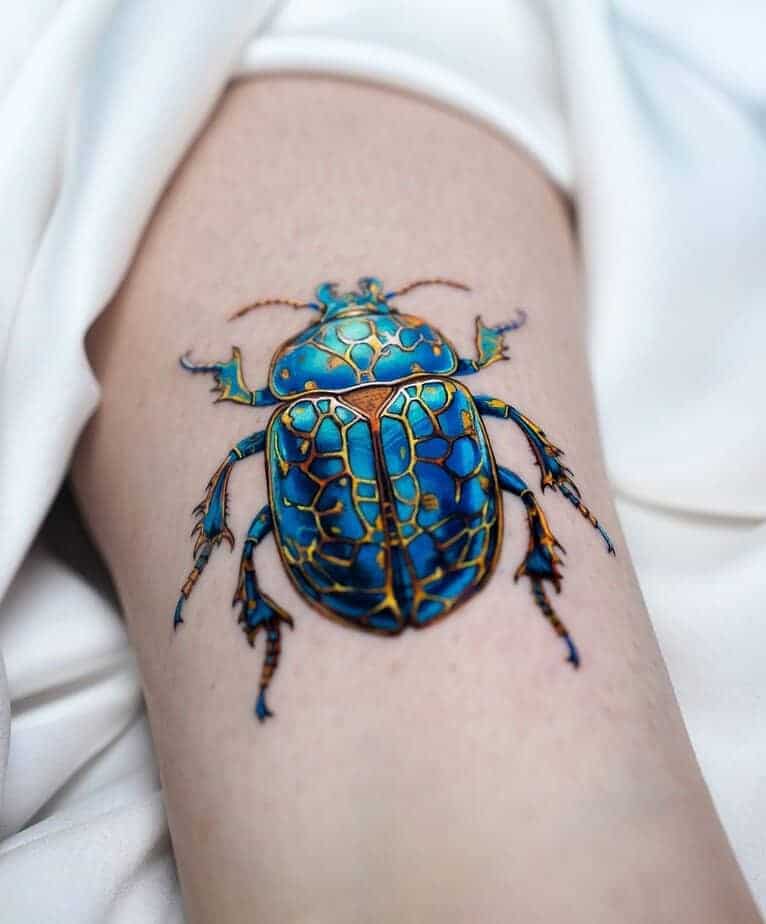 15. Blauer Juwelenkäfer Tattoo