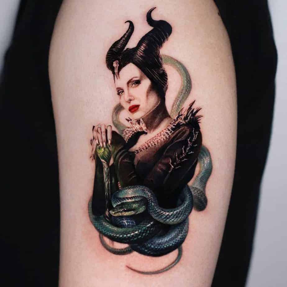 10. Realistisches Maleficent-Tattoo