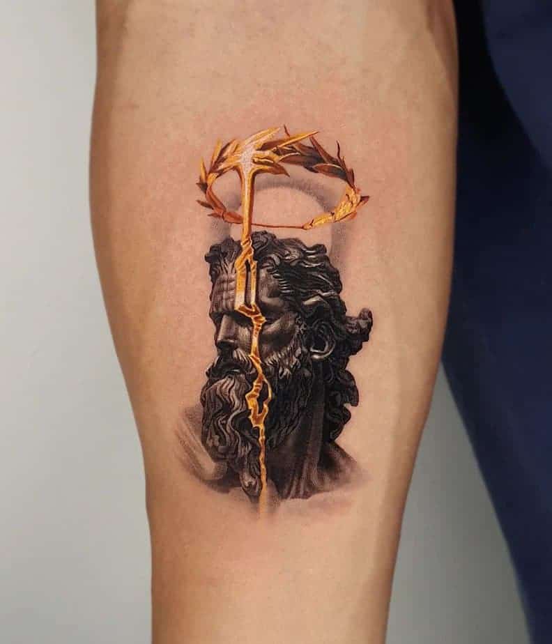 8. Zeus Gold Tattoo