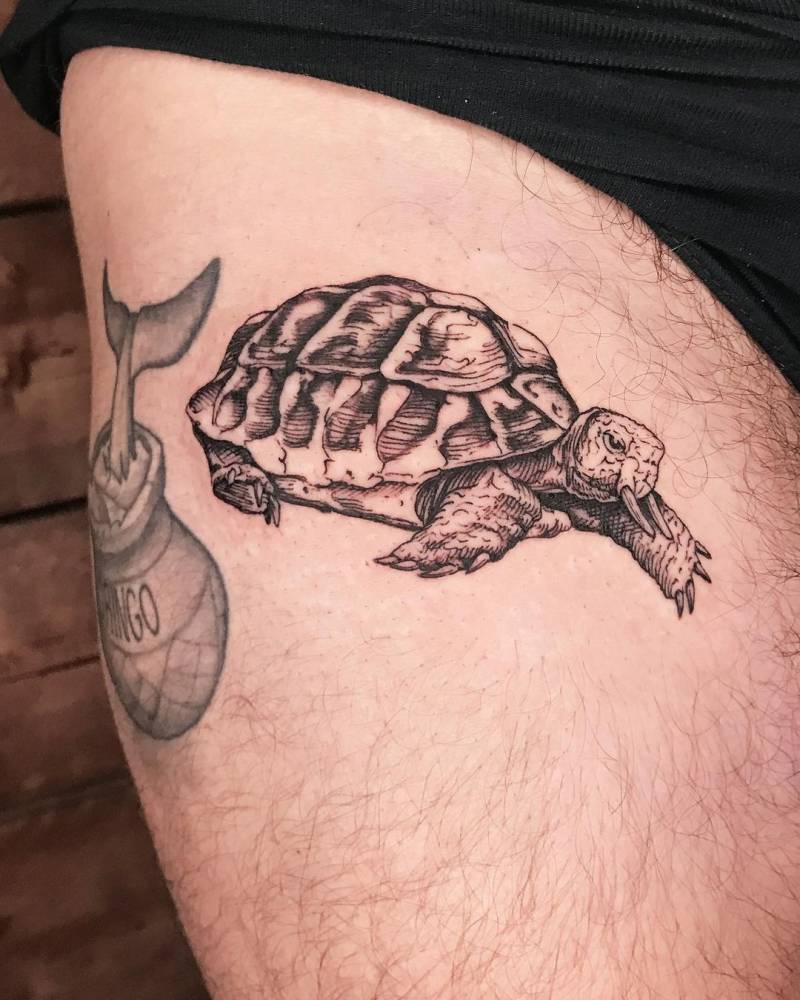 16. Schildkröten-Tattoo mit Gravur