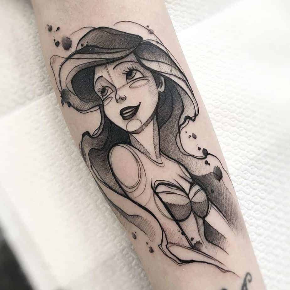 10. Skizze Kleine Meerjungfrau Tattoo