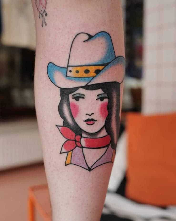 9. Cowgirl Portrait Tattoo