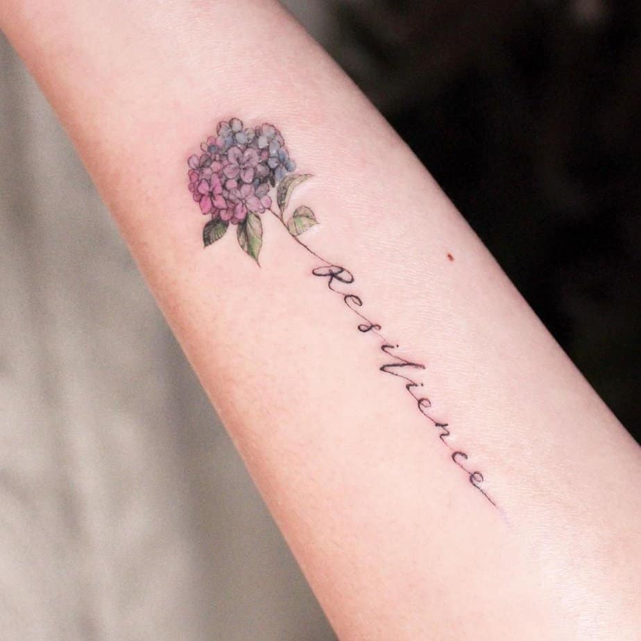 14. Inspirierendes Hortensien-Tattoo