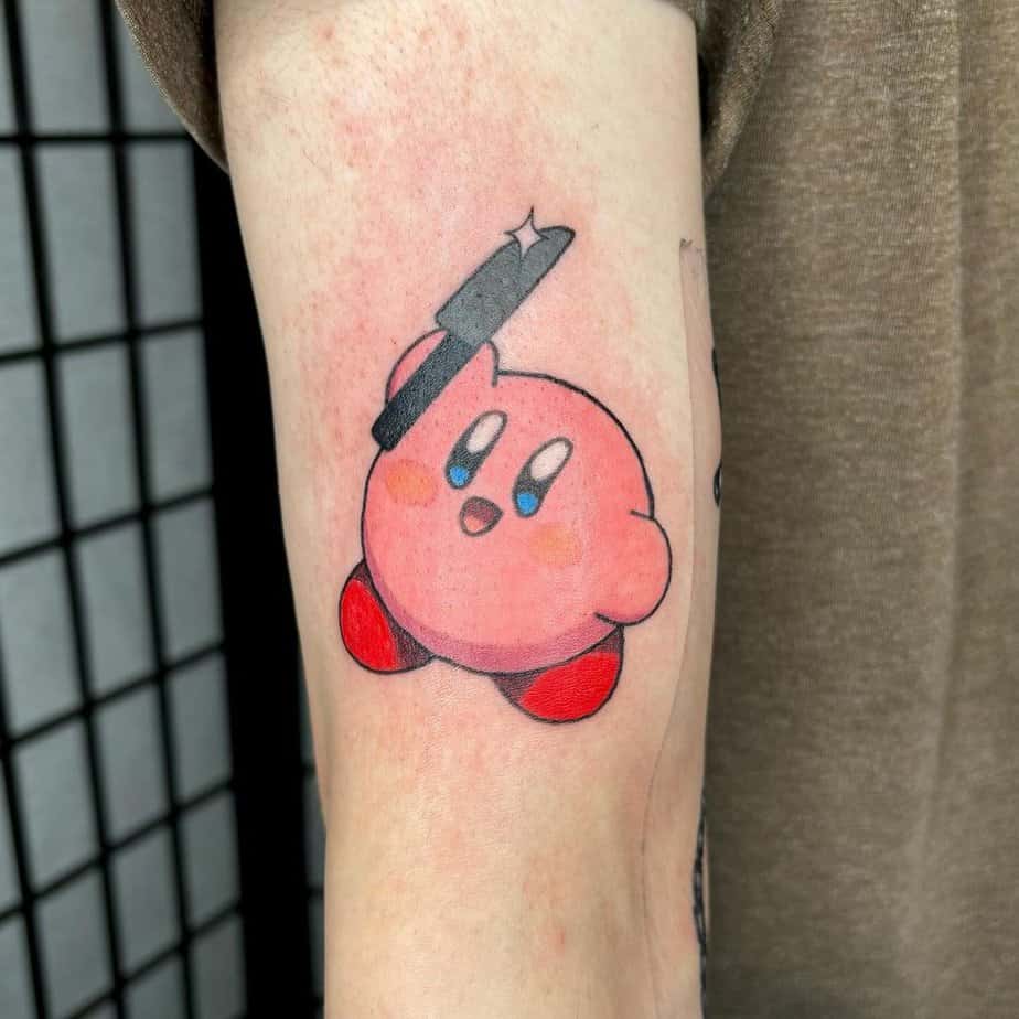 4. Kirby mit einem Messer