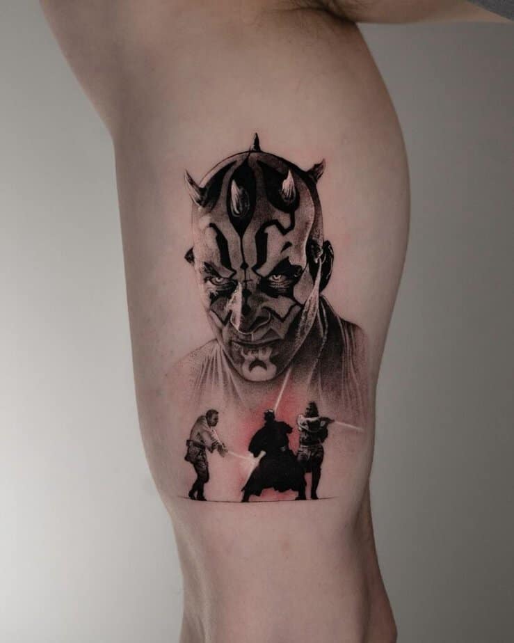 8. Ein Darth Maul-Tattoo auf dem Arm