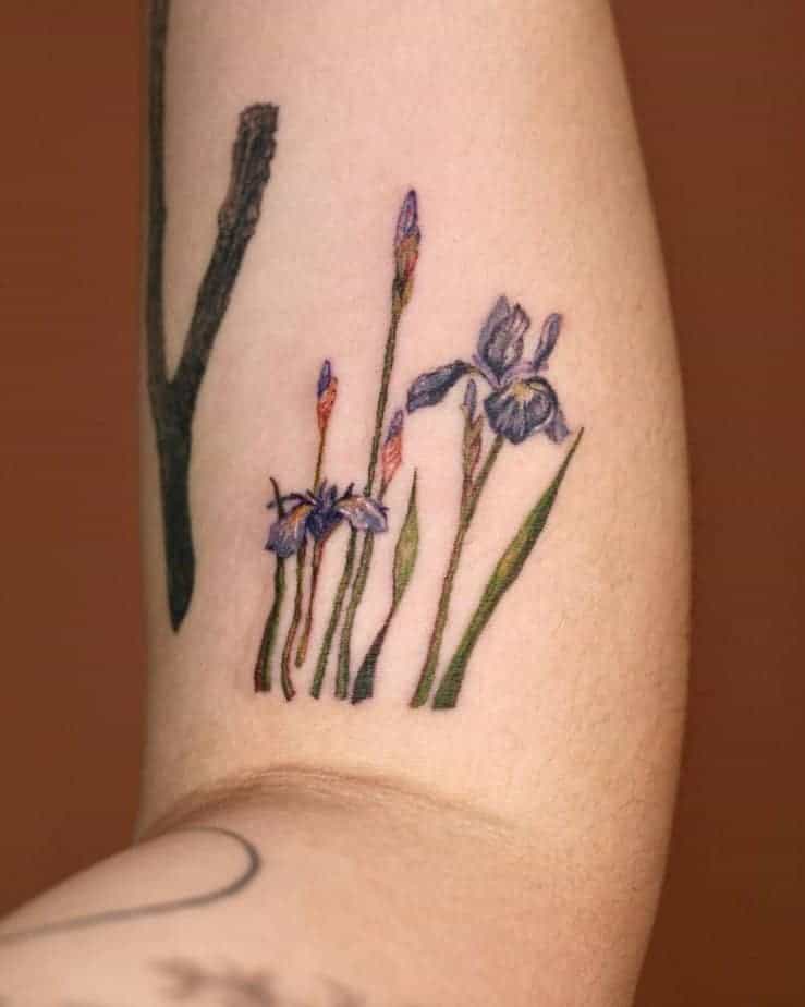 9. Ein Garten voller Schwertlilien in einem Tattoo