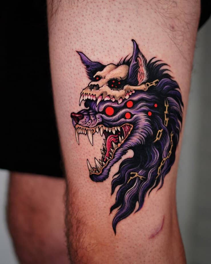 5. Dämonen-Wolf-Tattoo