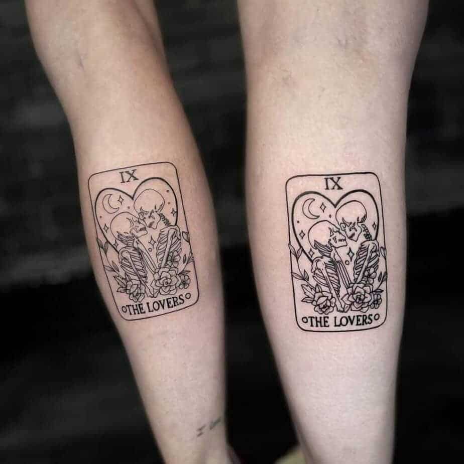 3. Die Liebenden - passende Tarotkarten-Tattoos